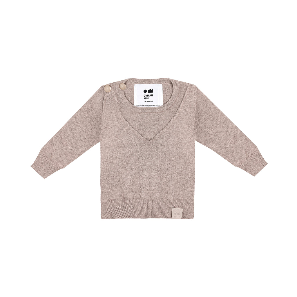 Baby Knitted Long Sleeve Top - Taupe l OM717