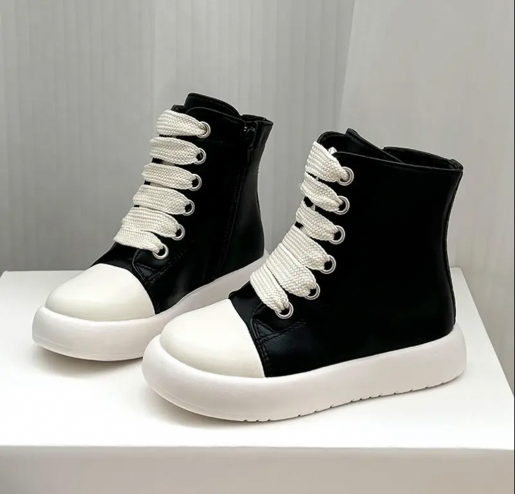 Kids Casual High Top Chunky Sneakers | Black