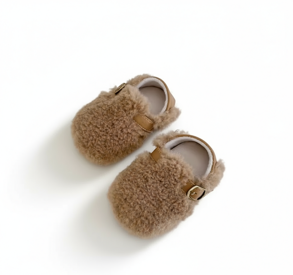 Baby Shoe in Faux Sherpa | Brown