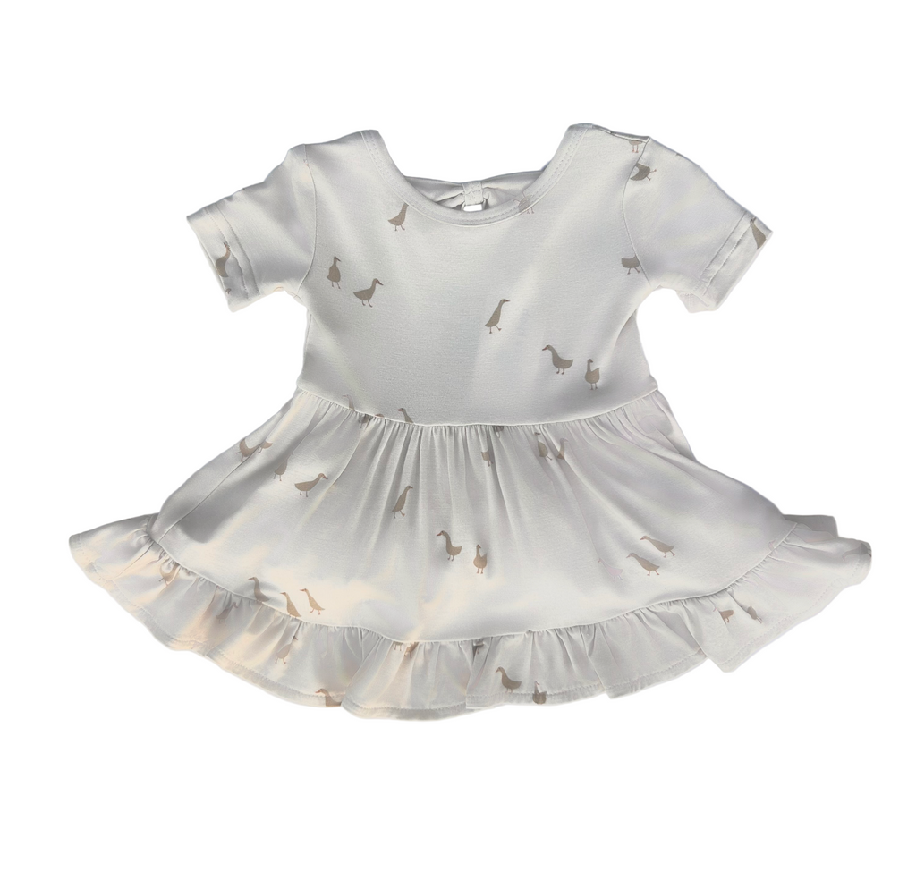 Baby Bamboo Jersey Dress | Silly Goose Cream