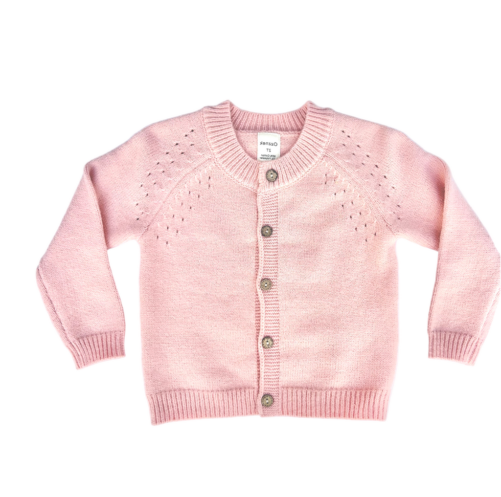 Kids Organic Cotton Cardigan | Blush