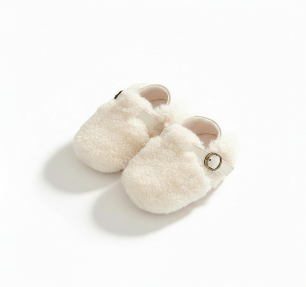 Baby Shoe in Faux Fur | Cream