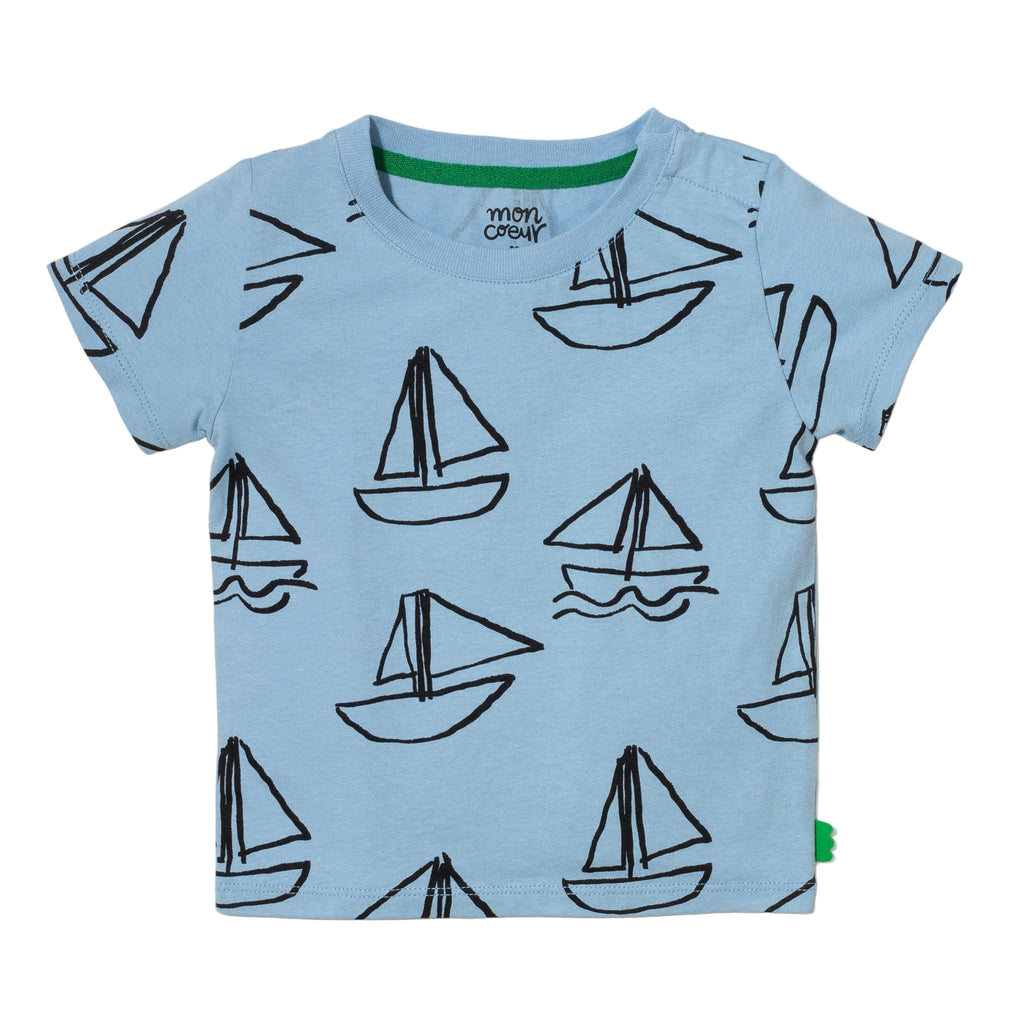 Recycled Cotton Sailboat Kid T-Shirt
