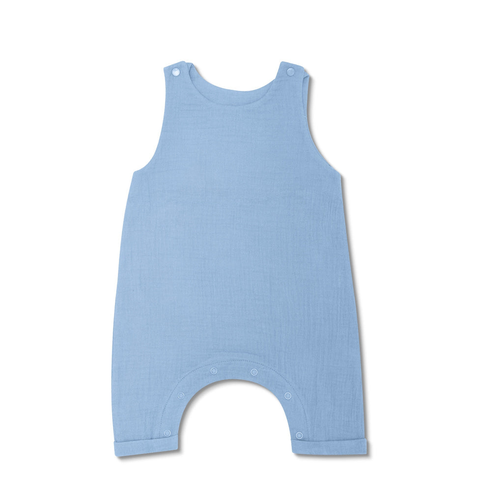 Toddler Muslin Snap Jumpsuit | Blue