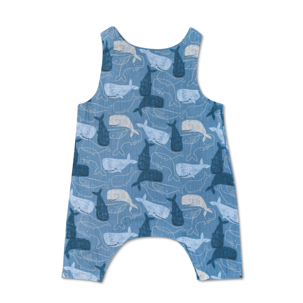 Baby and Toddler Muslin Snap Jumpsuit | Whale Tales
