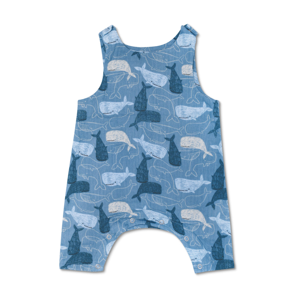 Baby and Toddler Muslin Snap Jumpsuit | Whale Tales