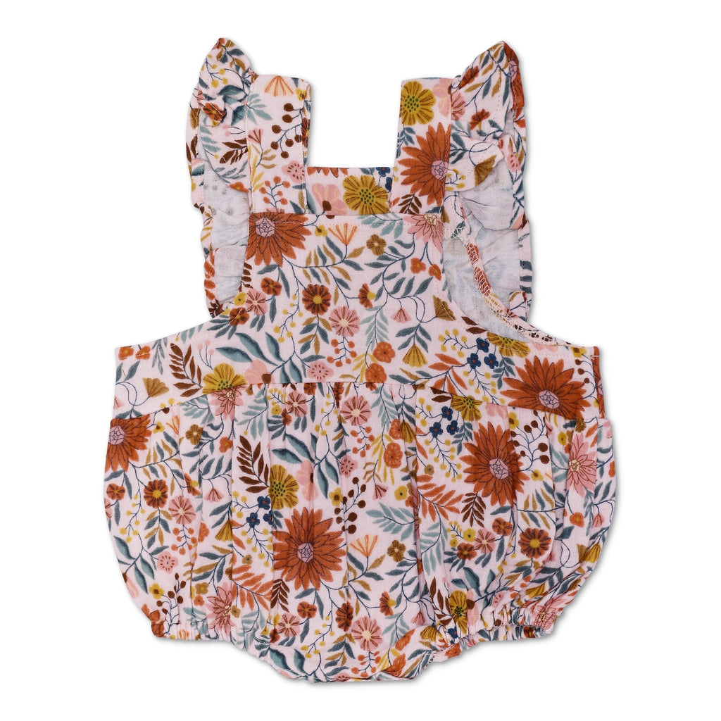 Baby Muslin Flutter Sleeve Romper | Zinnia Bloom