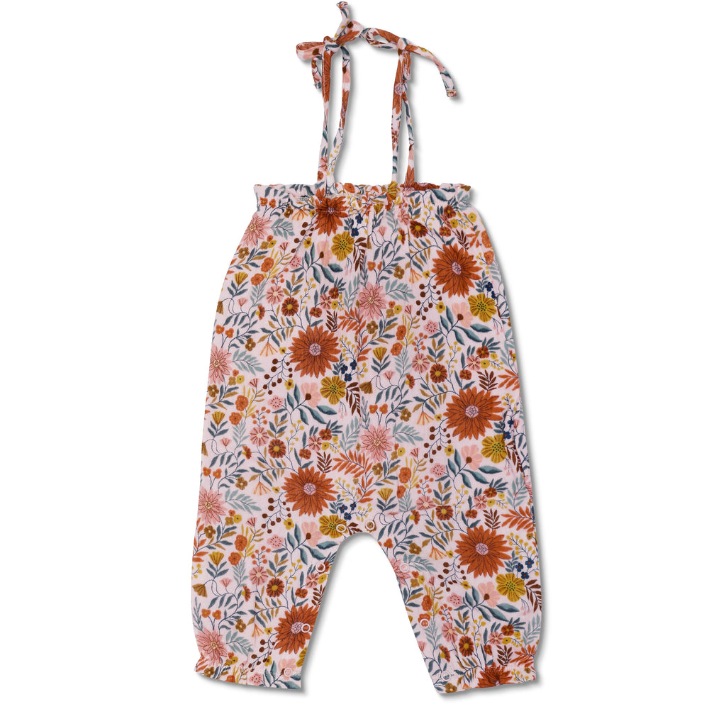 Baby and Toddler Muslin Tie Shoulder Jumpsuit | Zinnia Bloom