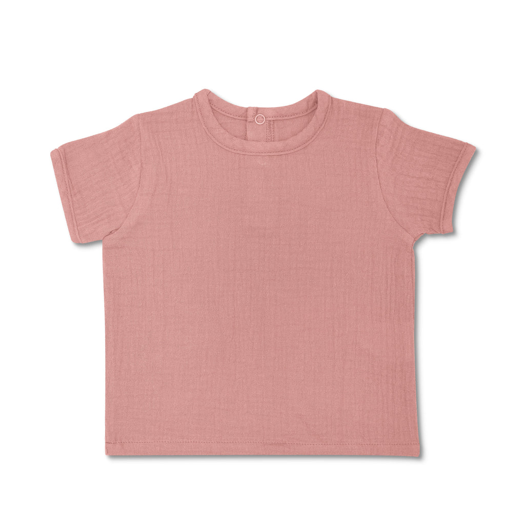 Baby and Toddler Muslin Short Sleeve Shirt | Terra Cotta