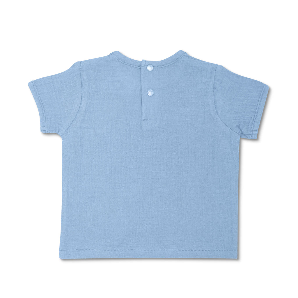 Baby and Toddler Muslin Short Sleeve Shirt | Blue