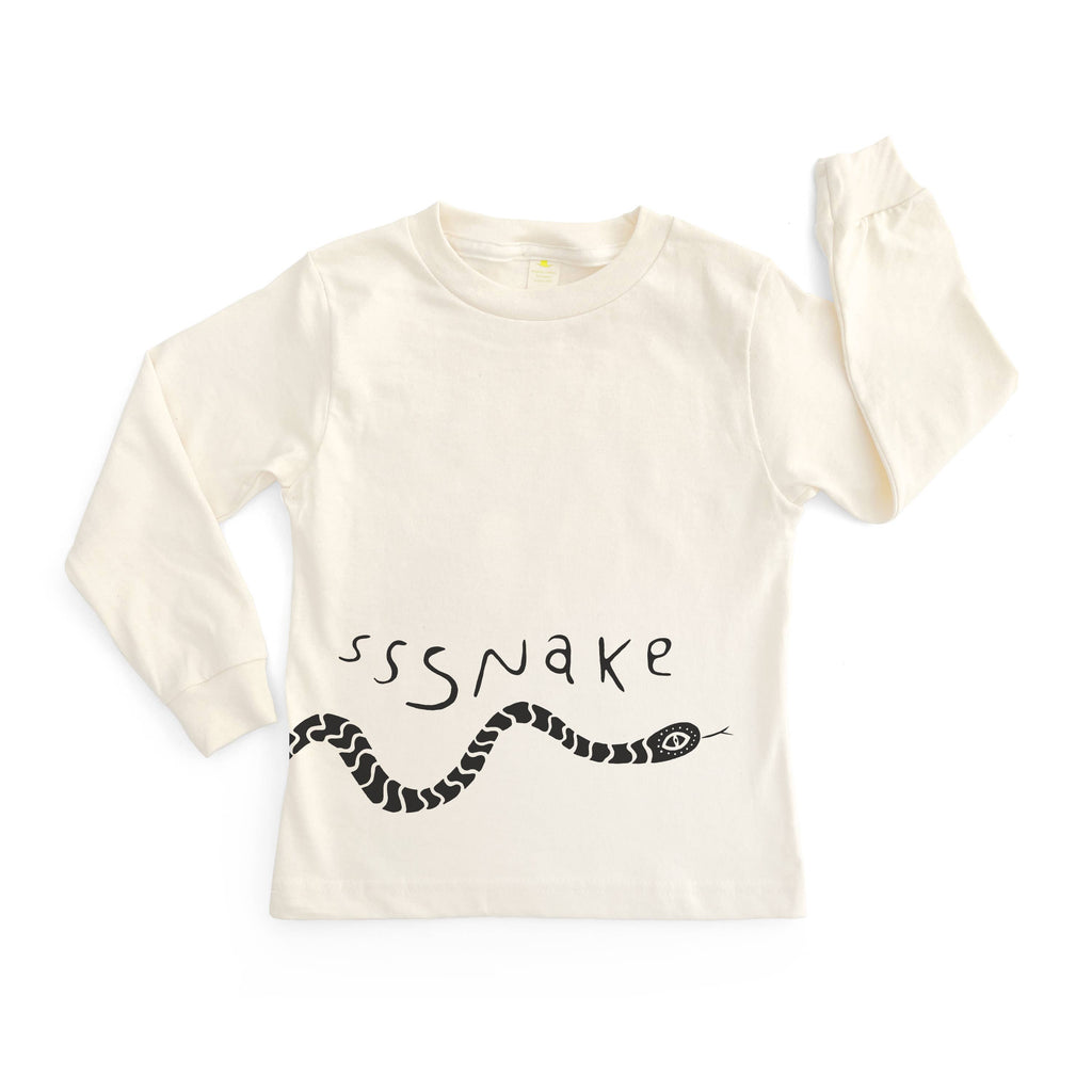 Toddlers Long Sleeve Sssnake T-Shirt | Natural