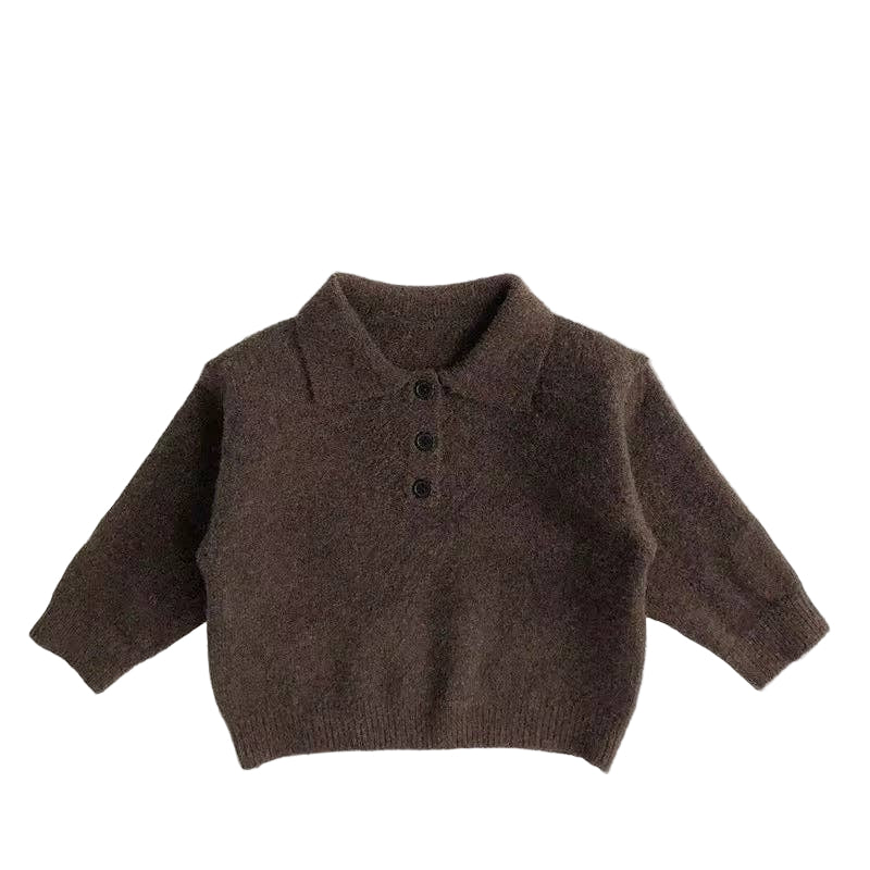 Toddler Organic Cotton Sweater | Hazel Brown