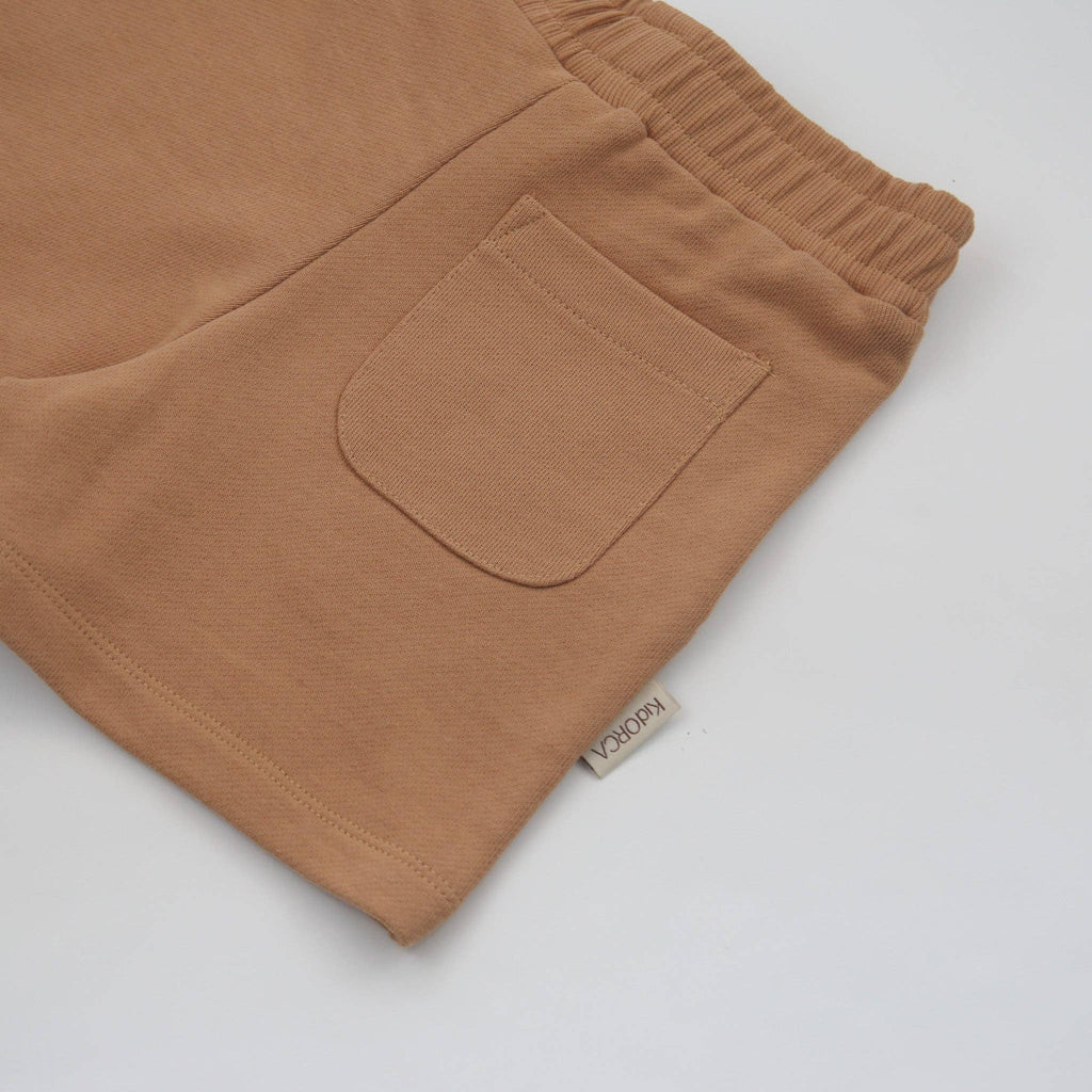 Kids Organic Cotton French Terry Shorts | Sandstorm