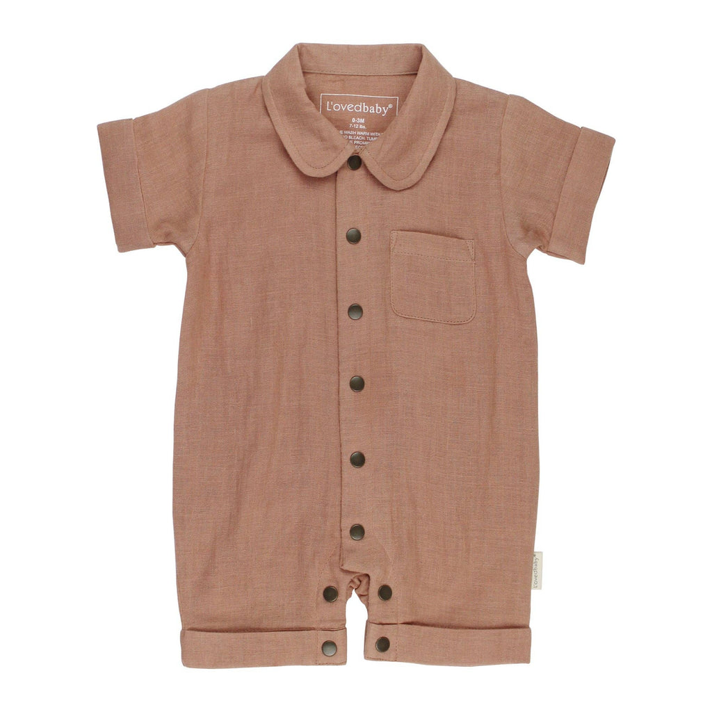 Baby Organic Muslin Mechanic Jumpsuit | Brown