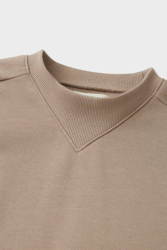 Kids Organic Cotton Cropped Sweatshirt | Savannah Tan