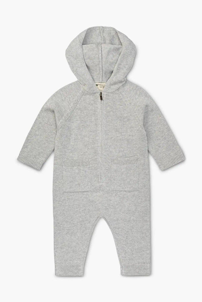 Knit Zipper Romper Unisex | Grey