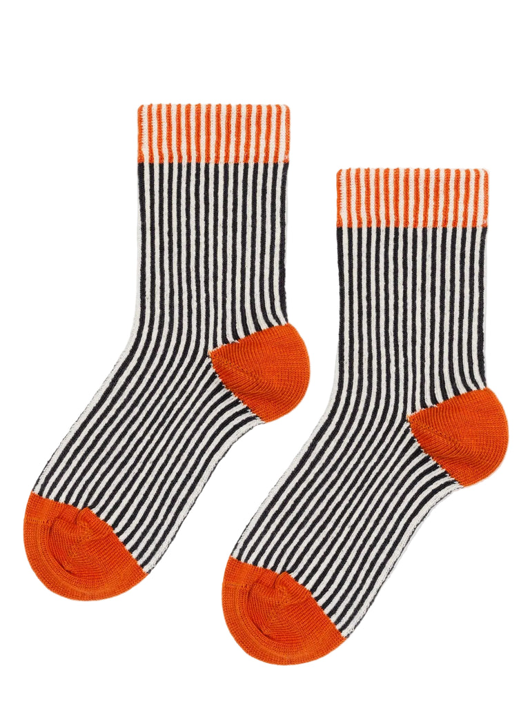 Toddler and Kids Crew Socks | Black and White Stripes