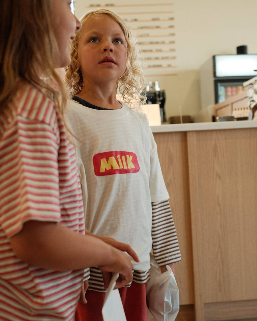 Kids Milk Stamp Tee | Oat