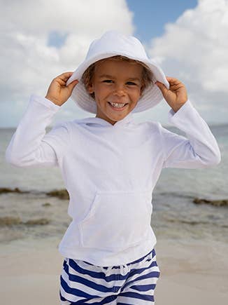 Baby & Kids Terry Beach Bucket Hat UPF 50 | White