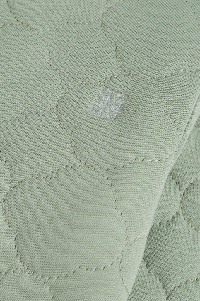 Baby Monogram Embroidered Quilt Cardigan | Green
