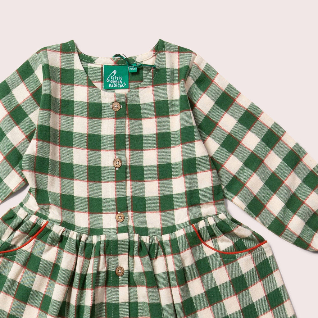 Fern Green Check Comfy Pocket Dress | Fern Green Check