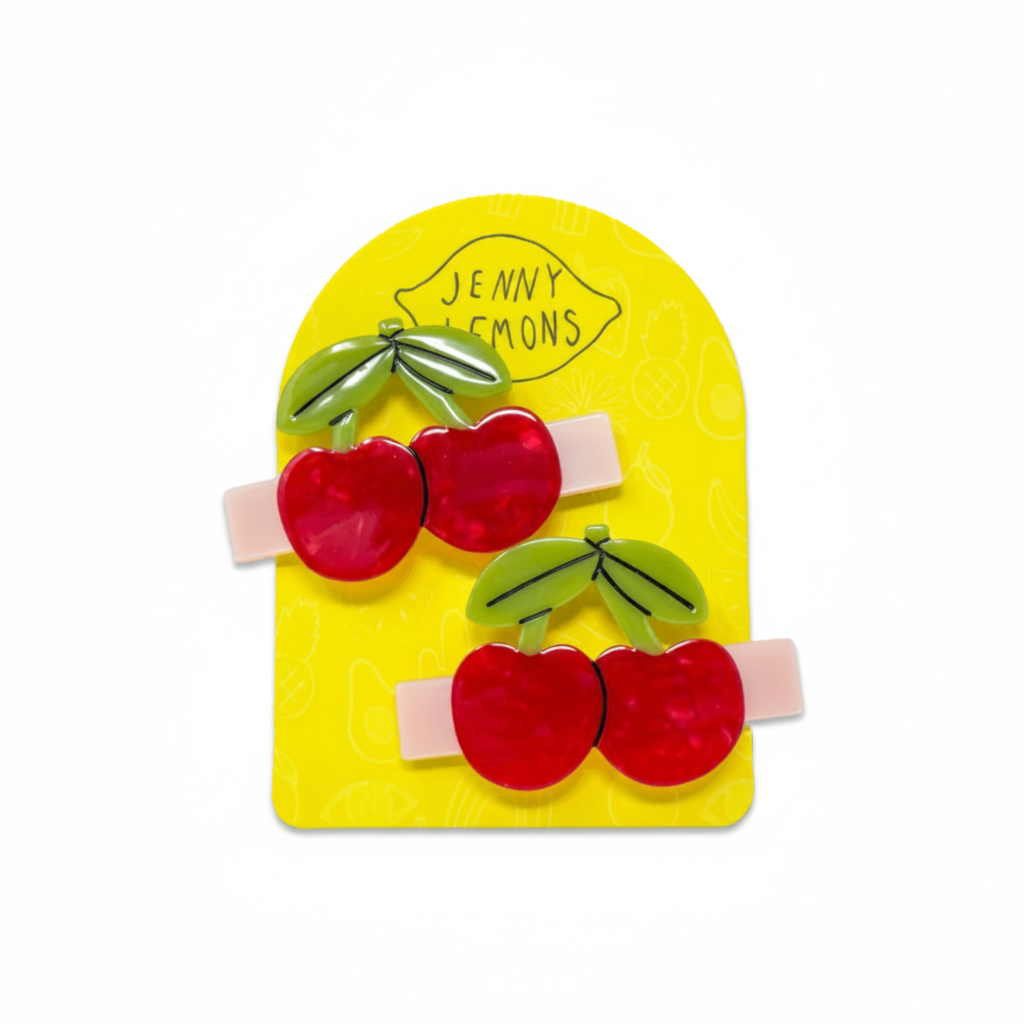 Cherry Alligator Hair Clip Set