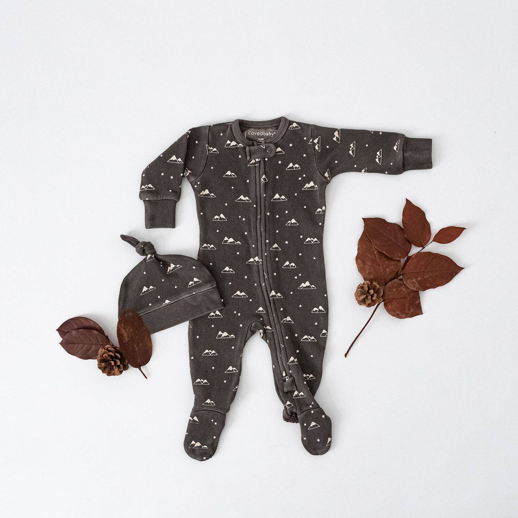 Organic Cozy 2-Way Zipper Footie | Bark Mountains