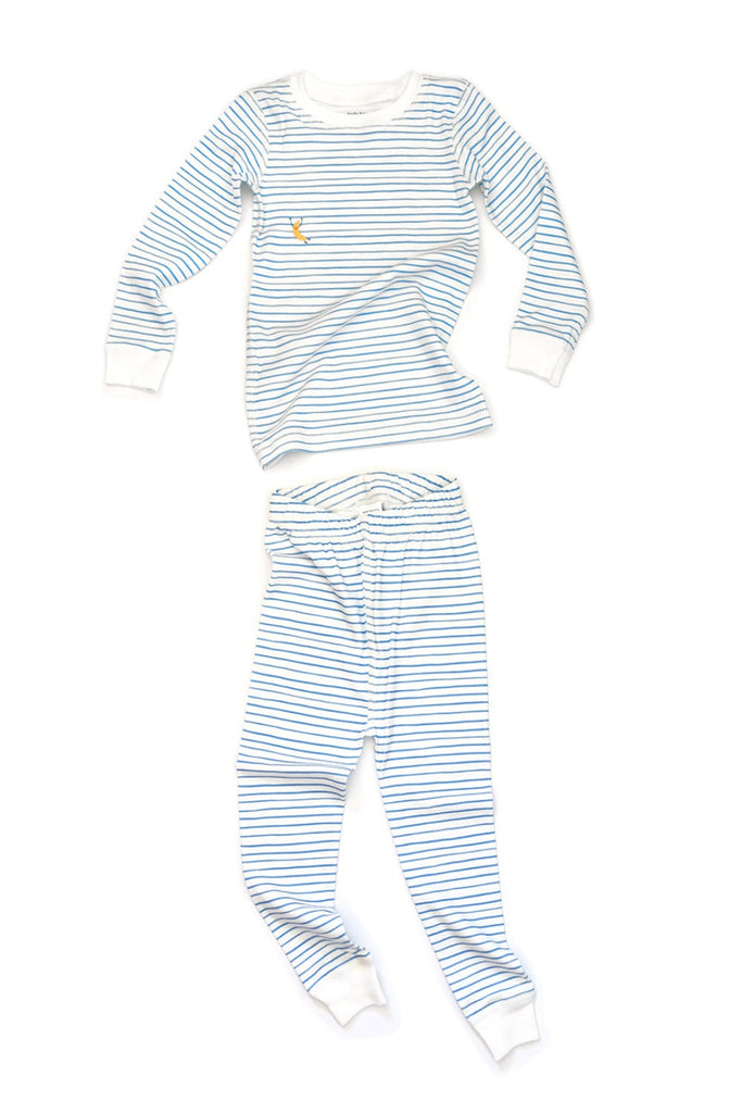 Organic Pima Cotton Pajama Set | Blue Stripe
