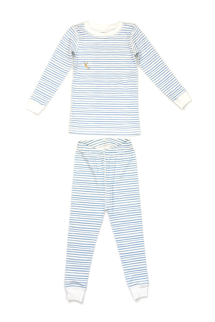 Organic Pima Cotton Pajama Set | Blue Stripe