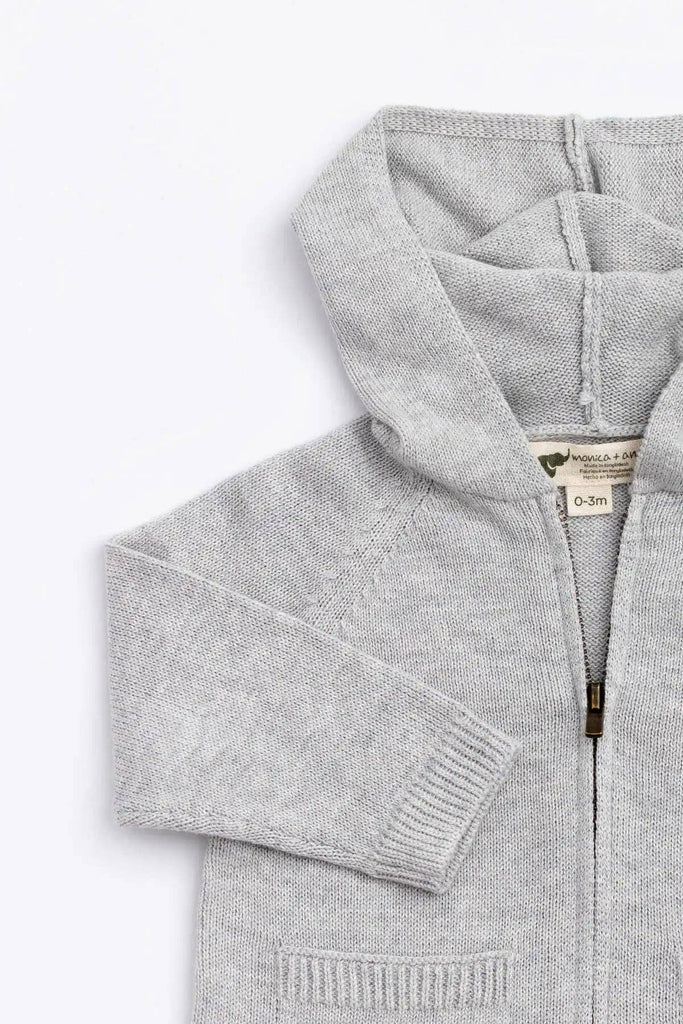 Knit Zipper Romper Unisex | Grey