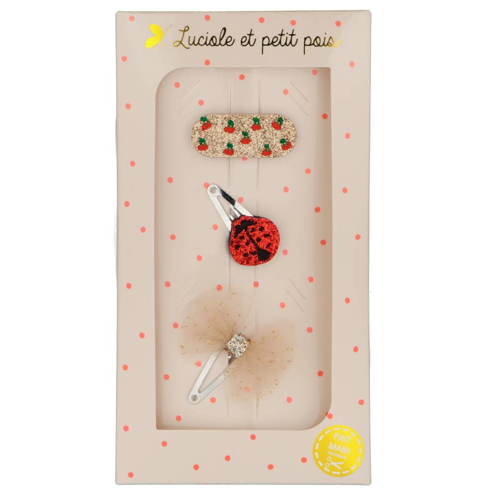 Gift Set | 3 mini clips | Ladybug