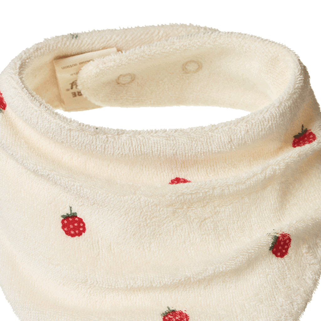Baby Raspberry Terry Bib | Cream