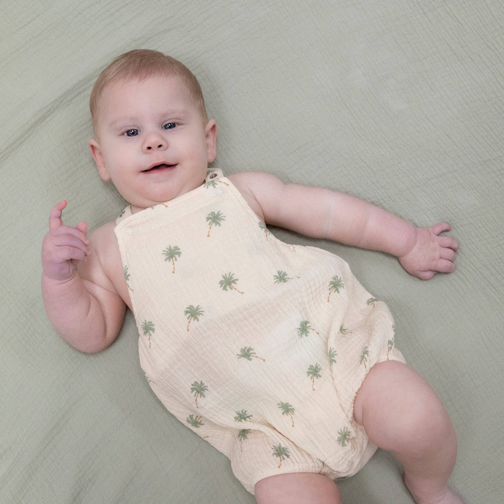 Baby Palm Trees Sunsuit | Cream