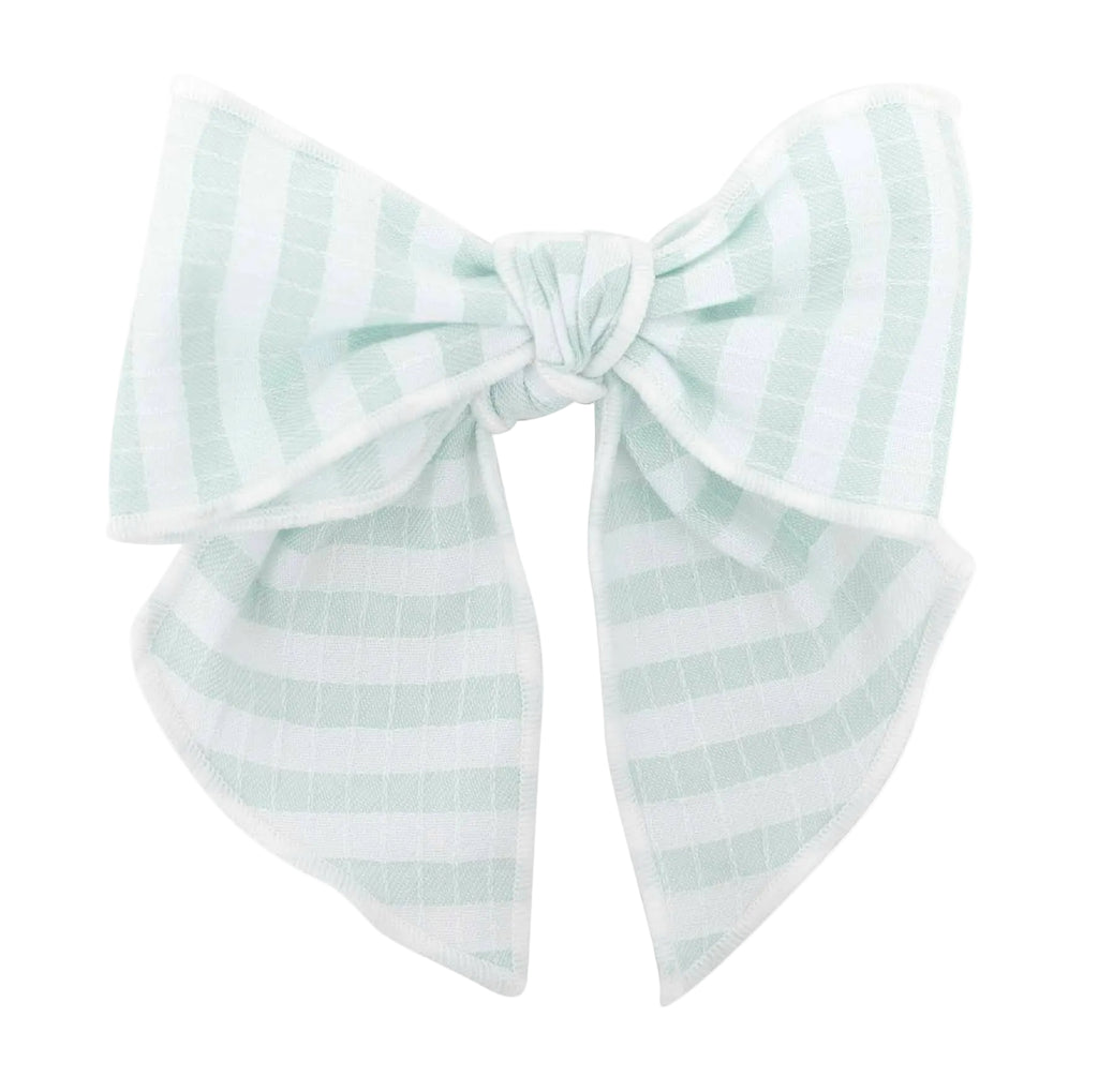 Striped Hair Bow | Mint