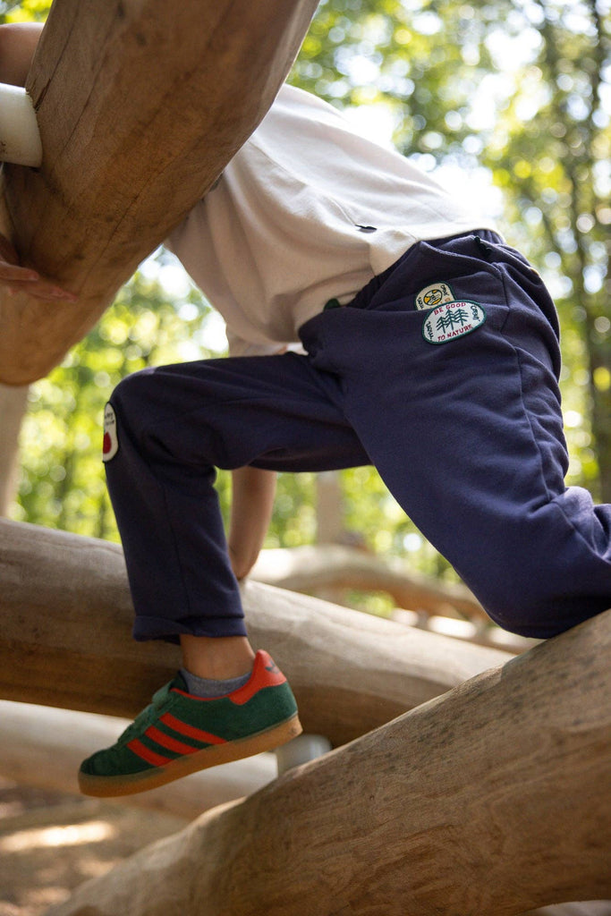 Recycled Cotton Patch Kid Jogger | Blue Ribbon