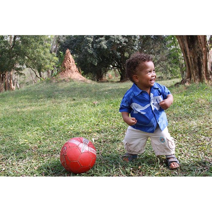 Babies Button Down Shirt in Organic Cotton | Blue Bikes