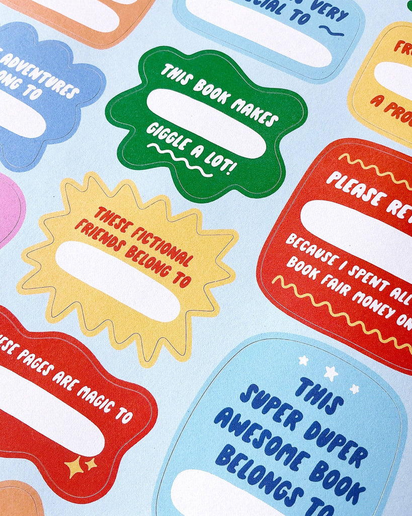 Kids' Book Plate Sticker Sheets