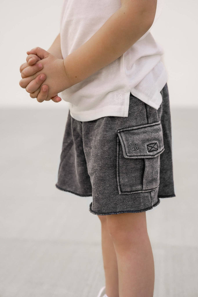 Raw Edge Cargo Short | Charcoal Wash
