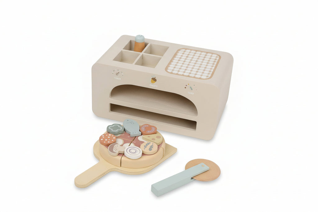 Wooden Pizza Oven Set Pretend Play