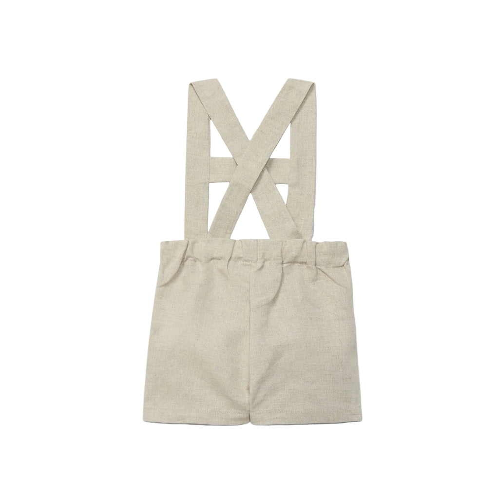 Baby Cross-Back Suspender Shorts | Beige