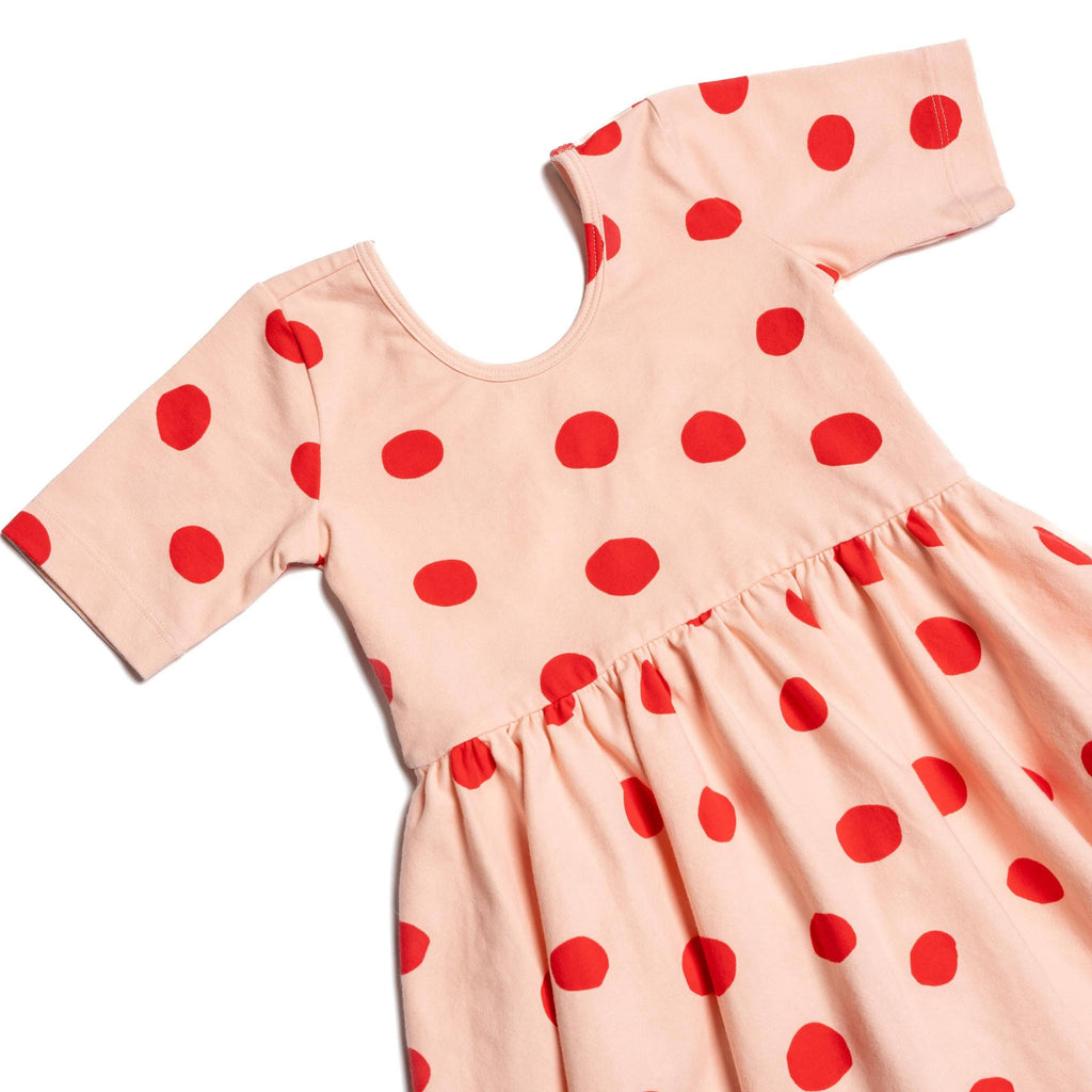 Girls Short Sleeve Ballet Dress | Blush Dot