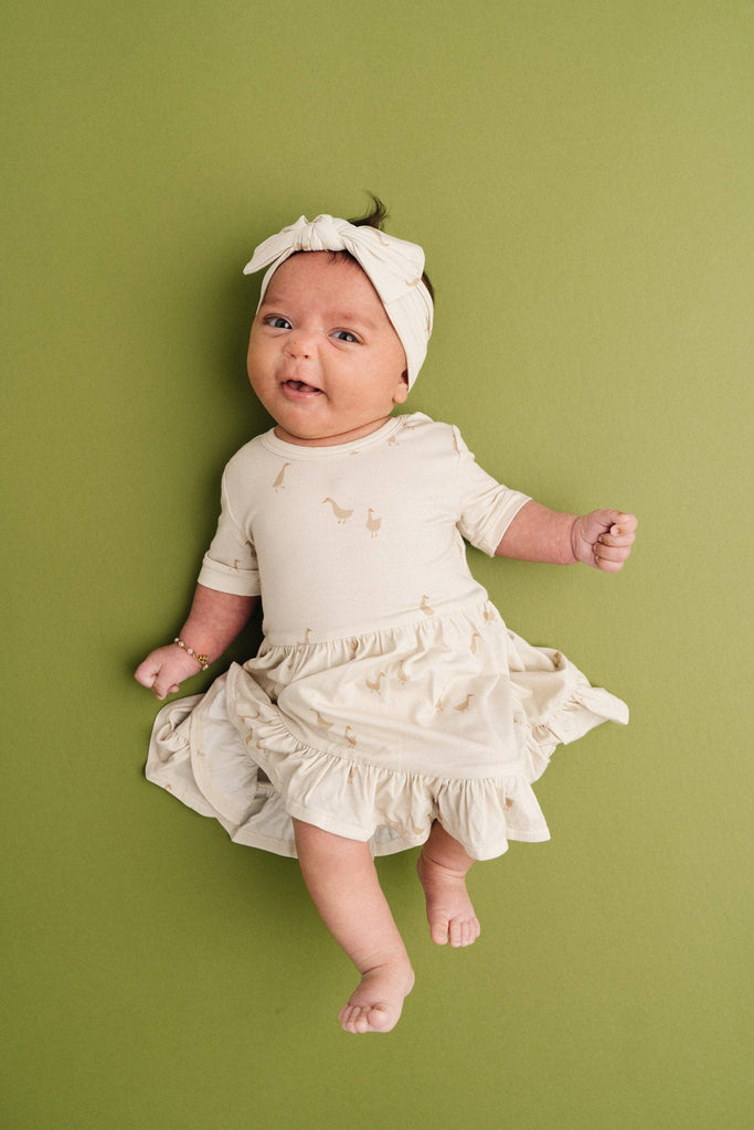 Baby Bamboo Jersey Dress | Silly Goose Cream