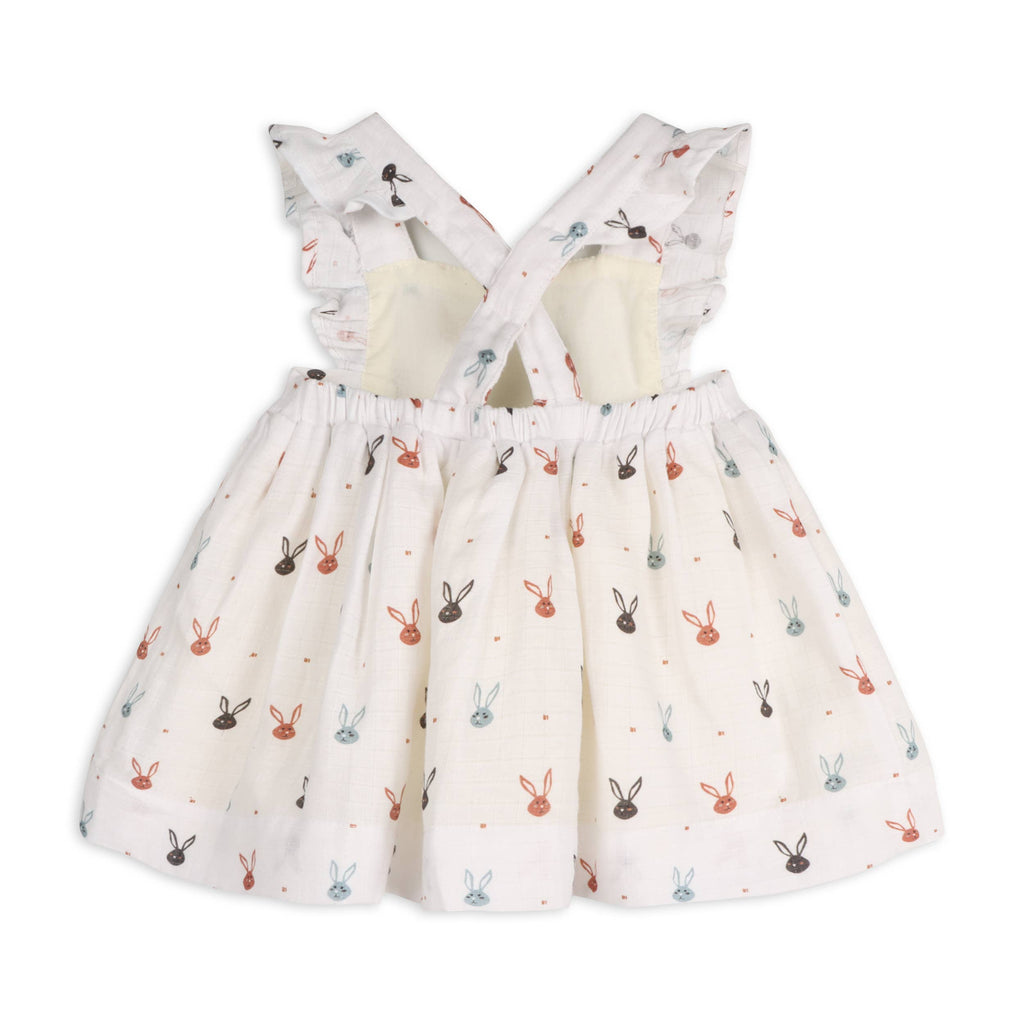 Baby Mini Bunnies Dress + Bloomer | White
