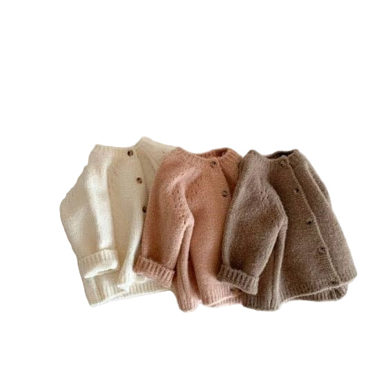 Kids Organic Cotton Cardigan |Blush