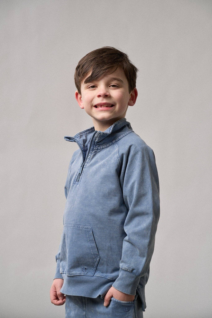Quarter Zip Pullover | Navy Wash