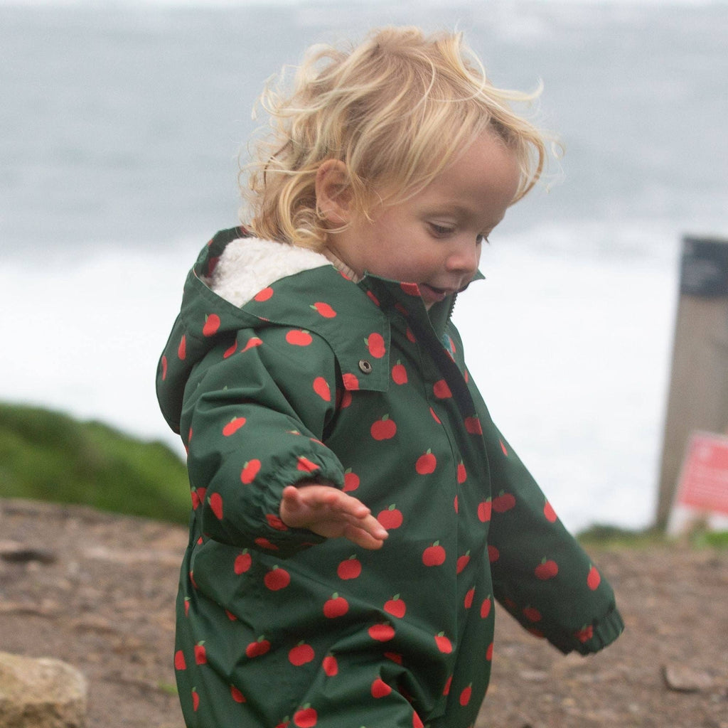 Kids Waterproof Recycled Winter Suit | Green Apple Print