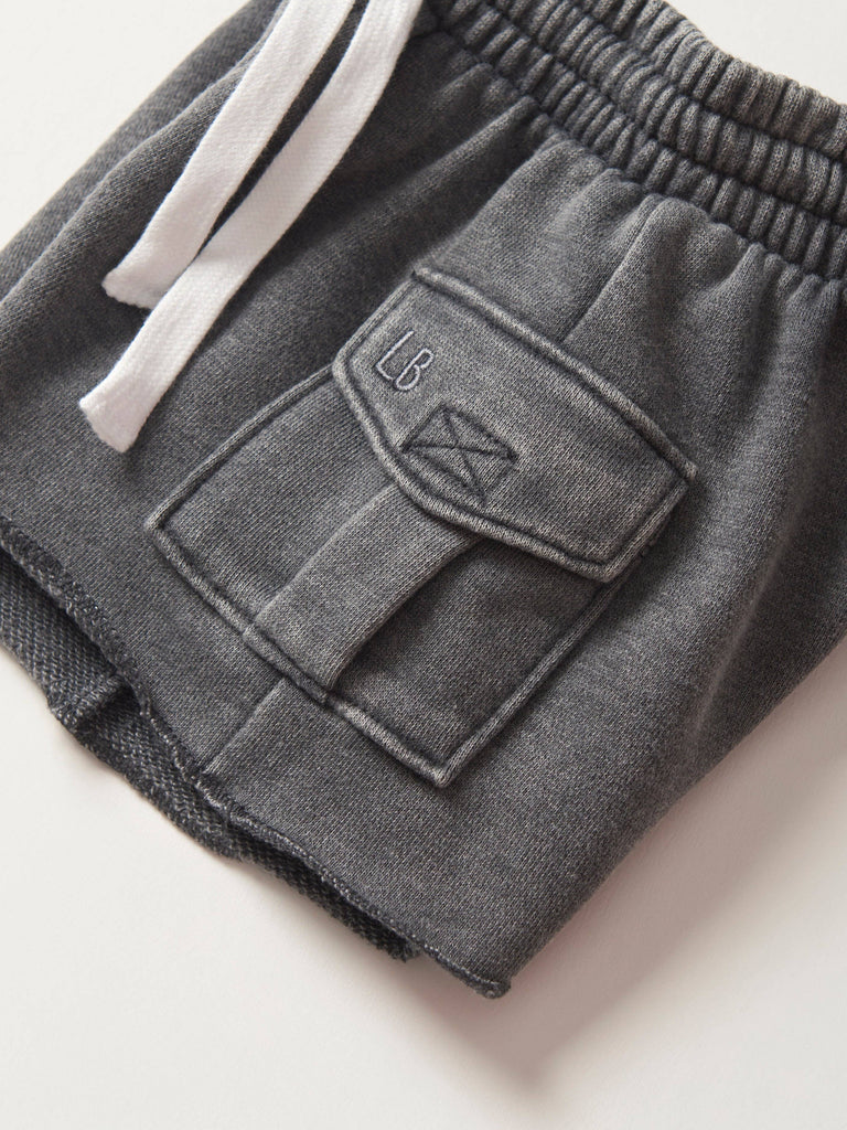 Raw Edge Cargo Short | Charcoal Wash