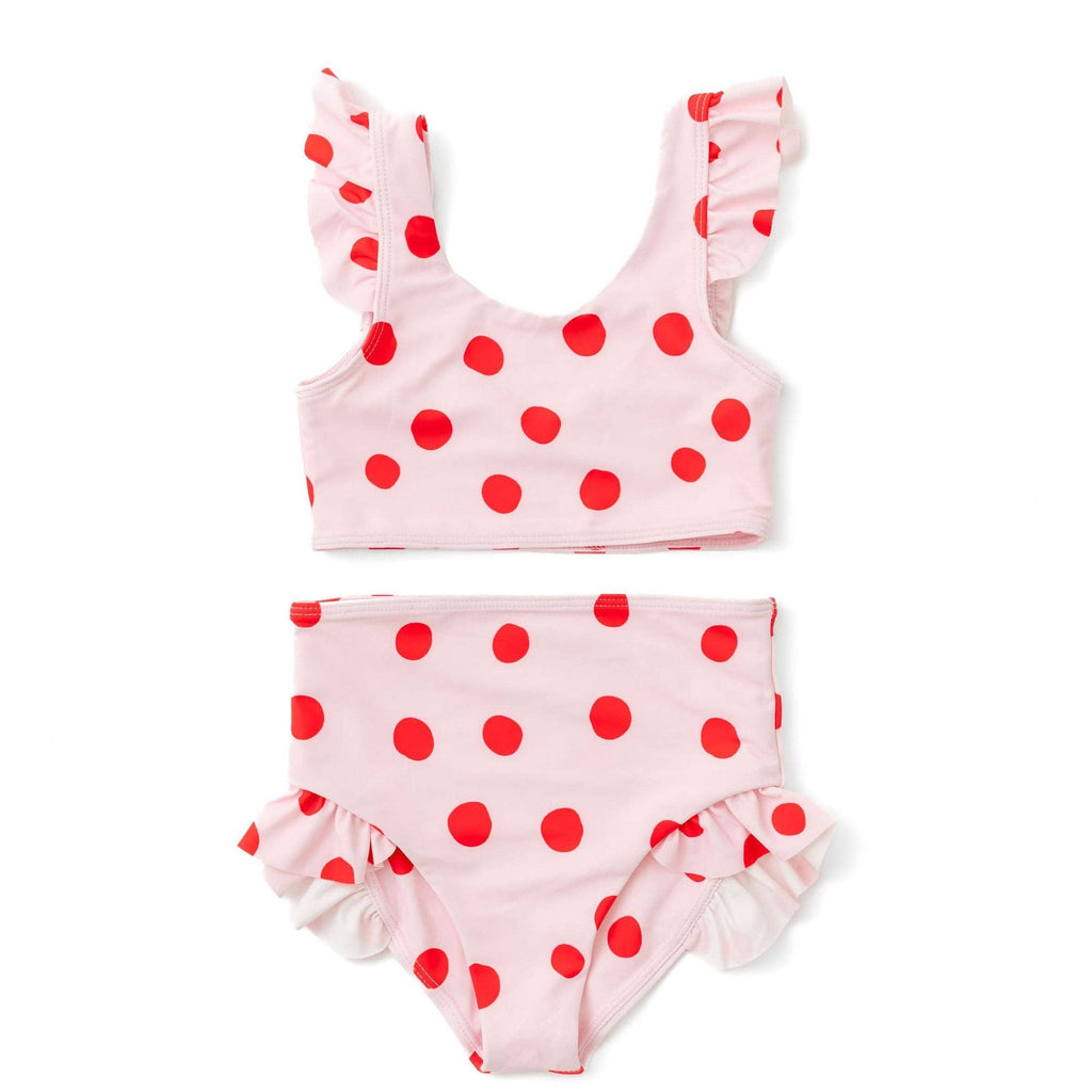 Girls Two-Piece Swim Set | Blush Dot