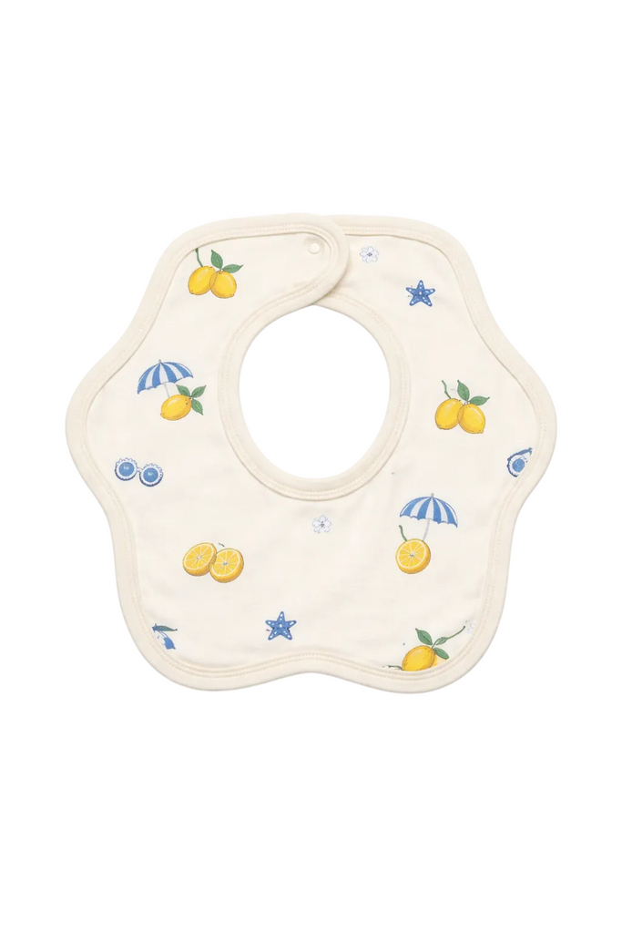 Baby Organic Cotton Lemon Bib | Cream