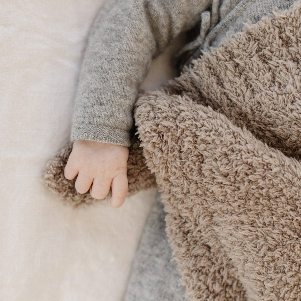 Ultra Soft Knit Baby Receiving Blanket | Taupe